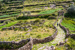 Pre-Inca archaeological site on Taquile Island, Lake Titicaca, P, an Architecture Photo by GoodGoods