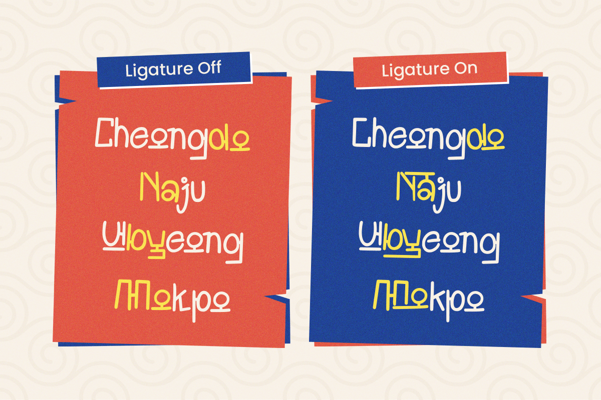Goghuji - Korean Vibes Display, a Handwritten Font by Pandeka Studio (Photo 7 of 9)