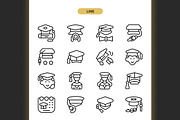 Graduation Cap Icons, an Icon by Spacepixel Creative (Thumbnail 2 of 3)