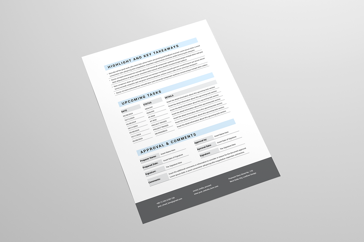 Project Status Report, a Stationery Template by Leaflove