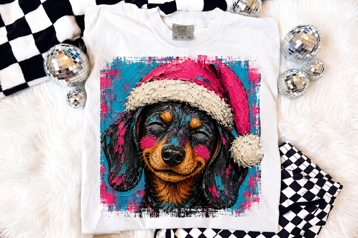 Cute Christmas Dachshund Dog Santa, an Object Illustration by Libby Wishes (Photo 2 of 3)