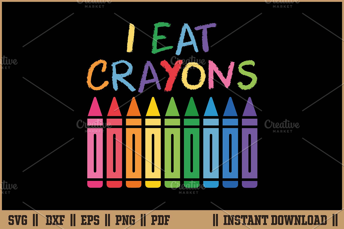 I Eat Crayons Funny Quote Design SVG, a Work Illustration by Handy Arts Studio (Photo 1 of 3)
