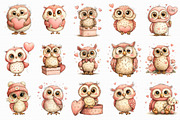 Whimsical Valentine Owl Clipart, an Illustration by Libby Wishes (Thumbnail 2 of 7)
