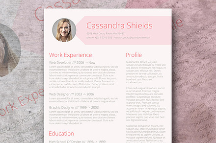Blush & Pixie Word Resume