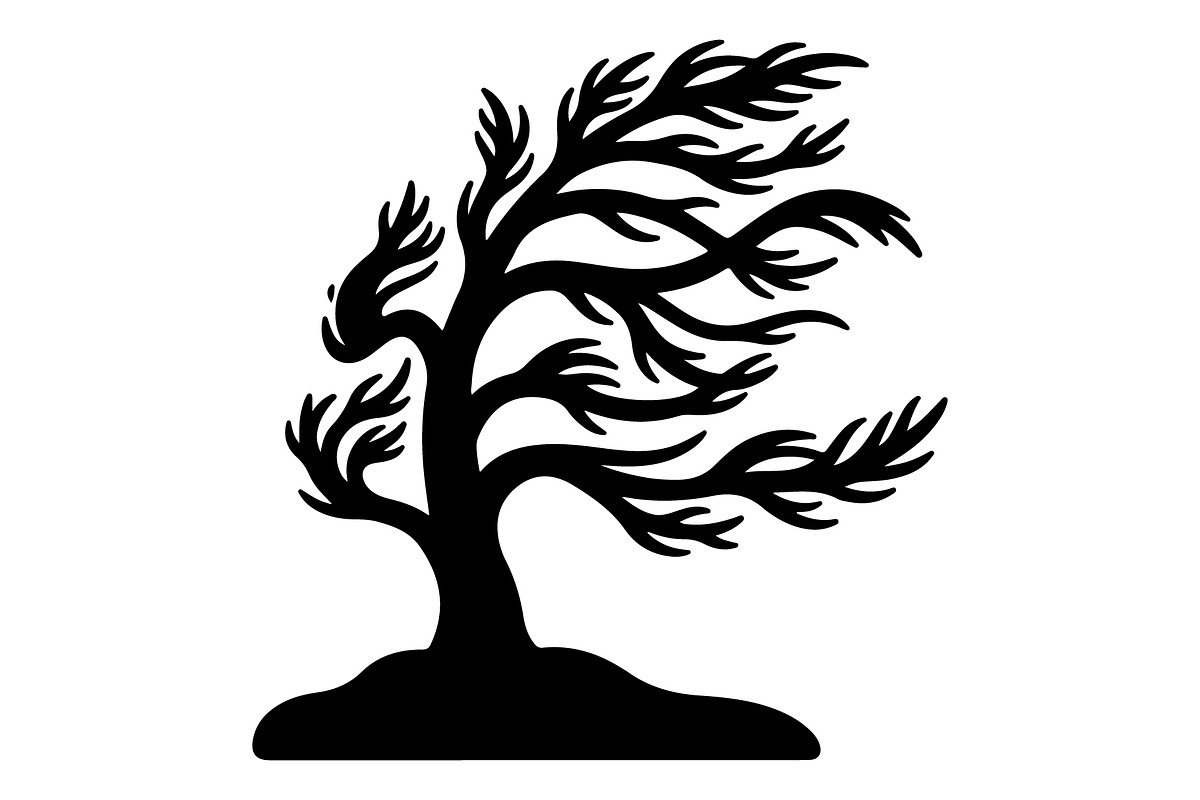 Windblown Tree Silhouette, an Object Illustration by Gfx_Store (Photo 9 of 16)