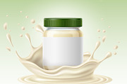 Realistic glass bottle of mayonnaise, a Food Illustration by Vectorbuum (Thumbnail 2 of 3)
