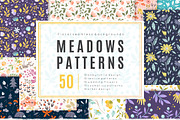 Meadow 100 floral seamless patterns, a Pattern Graphic by DariSmartArt (Thumbnail 33 of 33)
