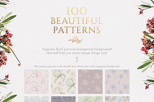 BUNDLE!!! 100 Floral Patterns!