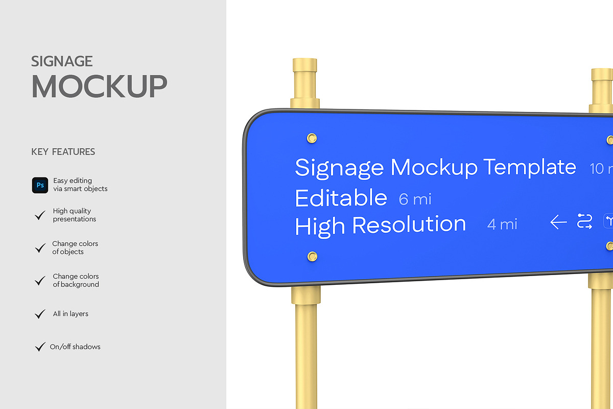 Editable Signage Mockup Template, a Product Mockup by graphypix (Photo 2 of 4)