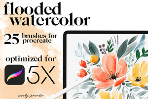 Flooded Watercolor Procreate Brushes