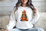 Highland Cow Christmas Trees Png, an Illustration by Watercolor design (Thumbnail 6 of 6)