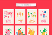 Summer Vibe | Clipart + patterns, an Illustration by katieromanoff_art (Thumbnail 12 of 19)