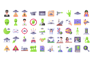 50 UFO And Alien Icons