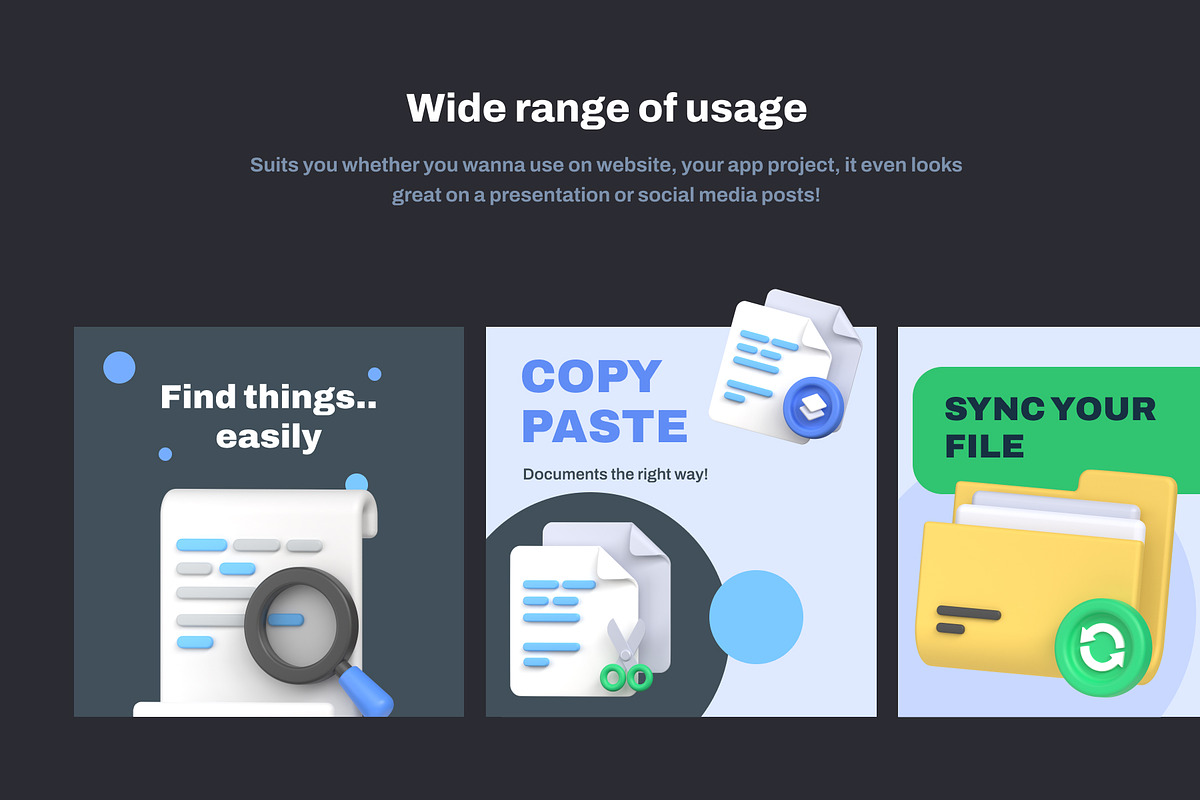 Documents and Files 3D icon Pack, an Object 3D Model by Nate Studios (Photo 5 of 8)