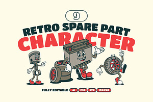 Retro Spare Part Illustration, an Object Illustration by Decoconio Design