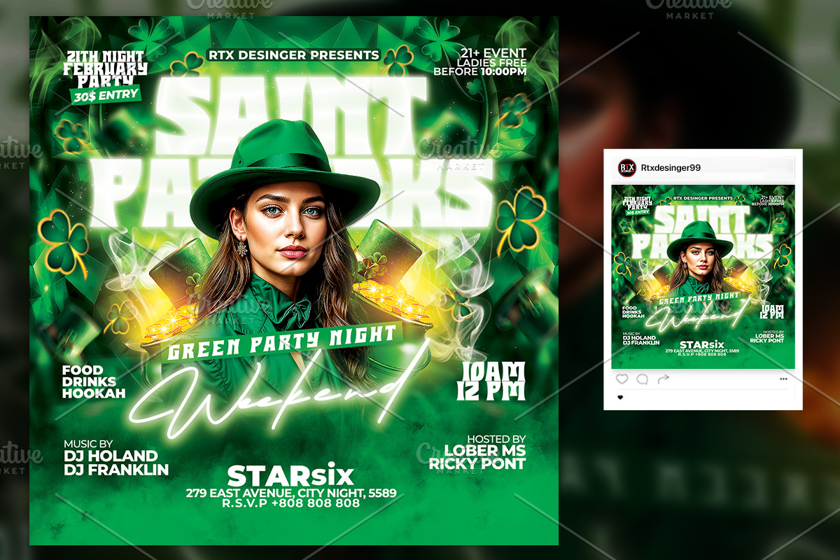 Saint Patricks Day Flyer Template, a Flyer Template by RTXdesinger99 (Photo 1 of 3)