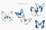 Azure - Blue Butterflies Clipart, a Decorative Illustration by ThaismotaCreativeCo (Thumbnail 2 of 8)