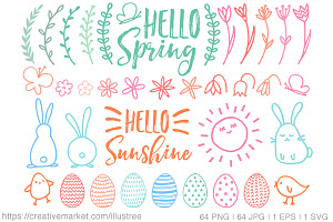 64 Easter Vector Design Elements