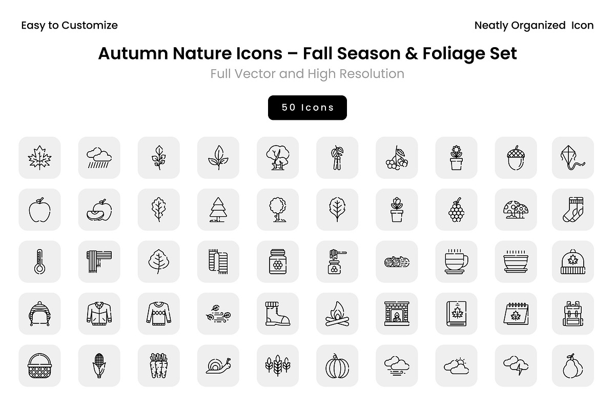 Autumn Nature Icons – Fall Season &, an Icon by Wencory (Photo 1 of 2)