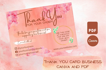 Thank You Cards Business CANVA, a Business Card Template by Oskar Wantopi