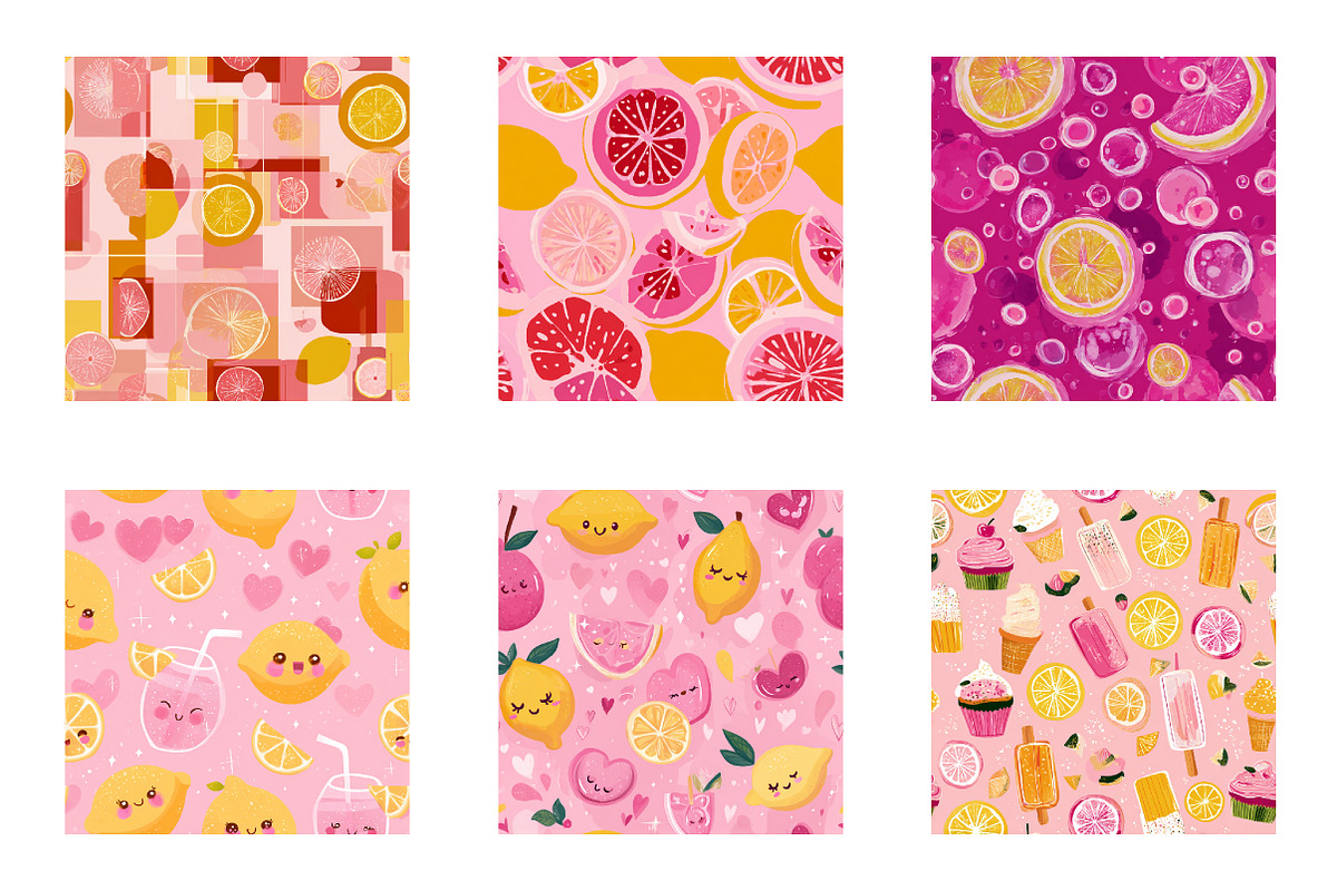 Pink Lemonade Seamless Digital Paper, a Graphic by CreationArt (Photo 3 of 7)