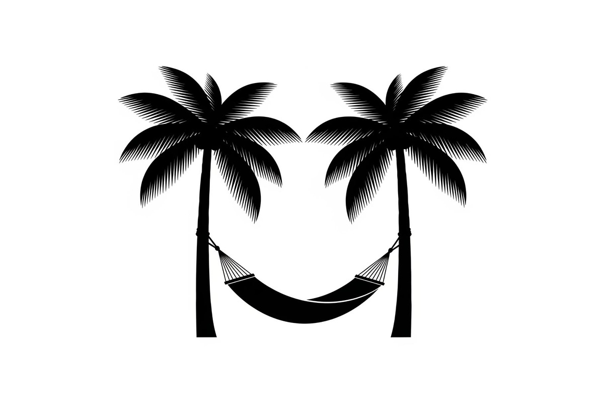 Palm Tree Hammock Silhouette Bundle, an Object Graphic by jahid234 (Photo 28 of 30)