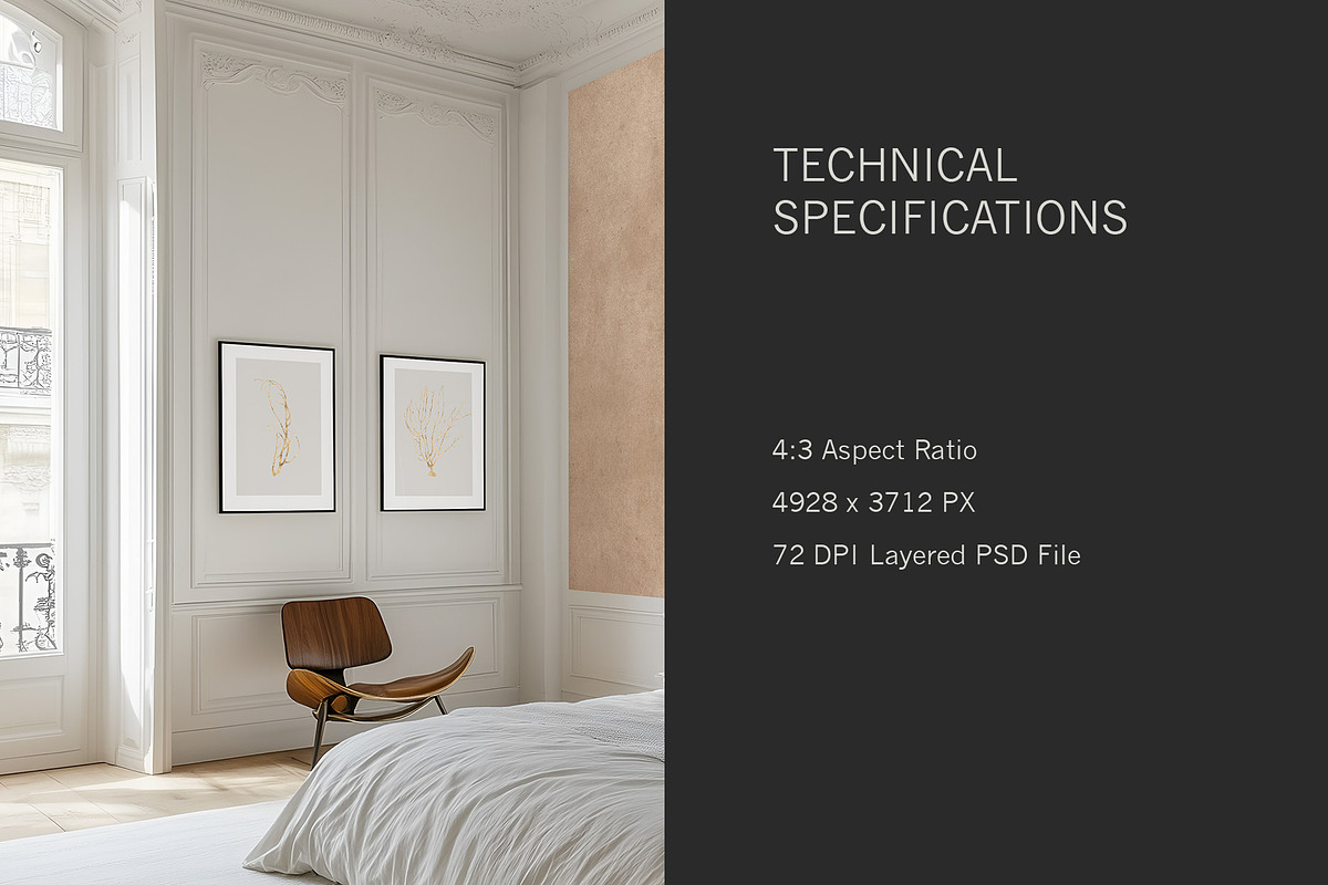 Paris Home | Bedroom No. 3 Mockup, a Household Mockup by Blixa 6 Studios (Photo 8 of 8)