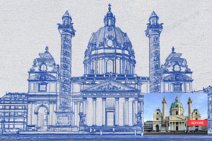 Architect Blueprint Photoshop Action