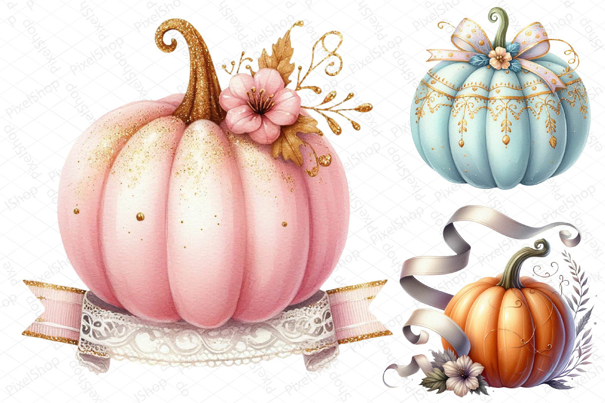 Halloween Coquette Pumpkin Clipart, an Illustration by DreamPrint404 (Photo 5 of 5)