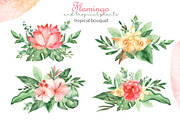 Flamingos and tropics Watercolor, an Illustration by Marina Ermakova (Thumbnail 7 of 13)