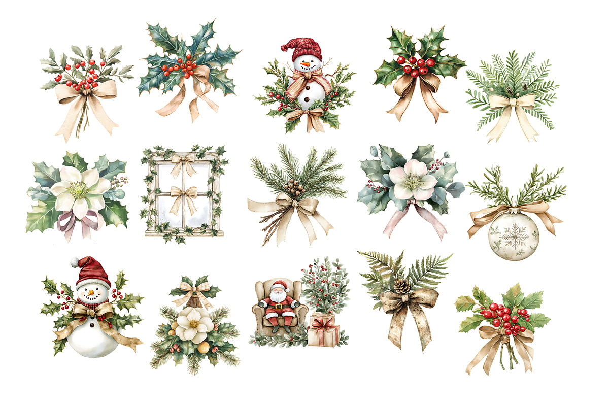 Vintage Christmas, a Seasonal Illustration by Vasmila (Photo 3 of 10)