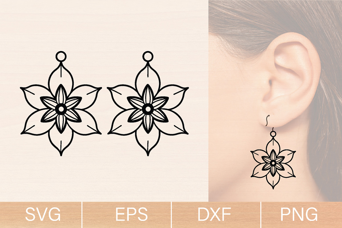 Wildflower Earrings SVG Bundle, an Object Graphic by jannatulpakhi (Photo 2 of 6)