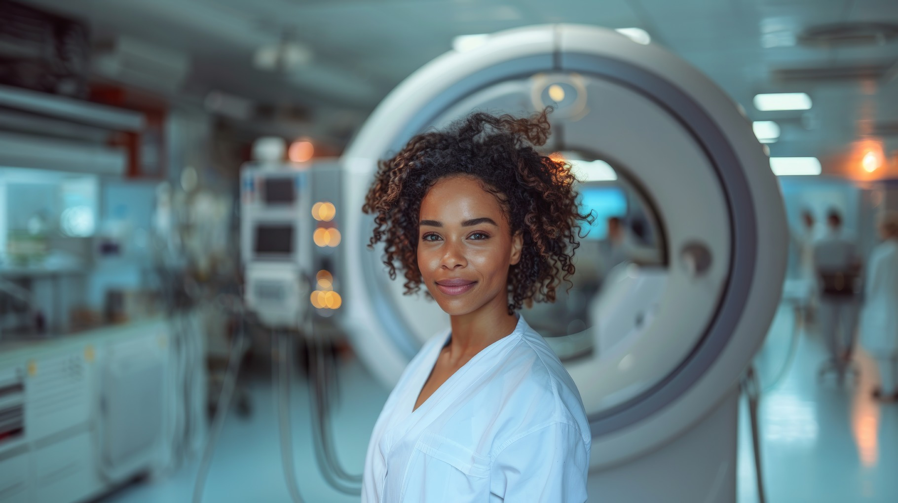 Confident Female Radiologist in Modern Hospital Radiology Room, a Photo ...
