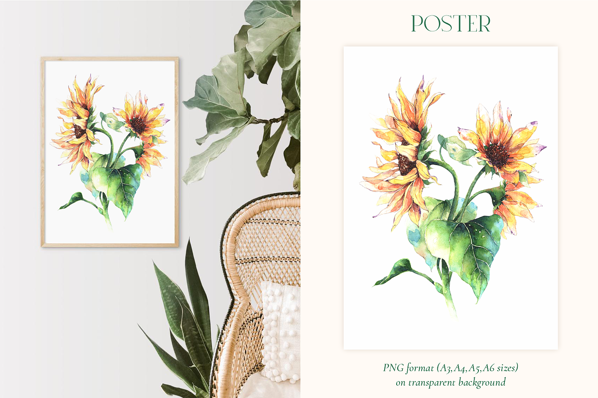Watercolor summer Sunflowers, a Seasonal Illustration by Harmony Draws (Photo 3 of 5)