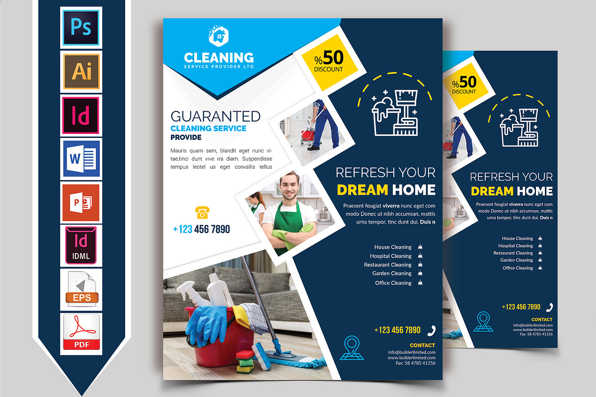 10 Cleaning Service Flyers Bundle, a Flyer Template by Imagine Design Studio (Photo 12 of 12)