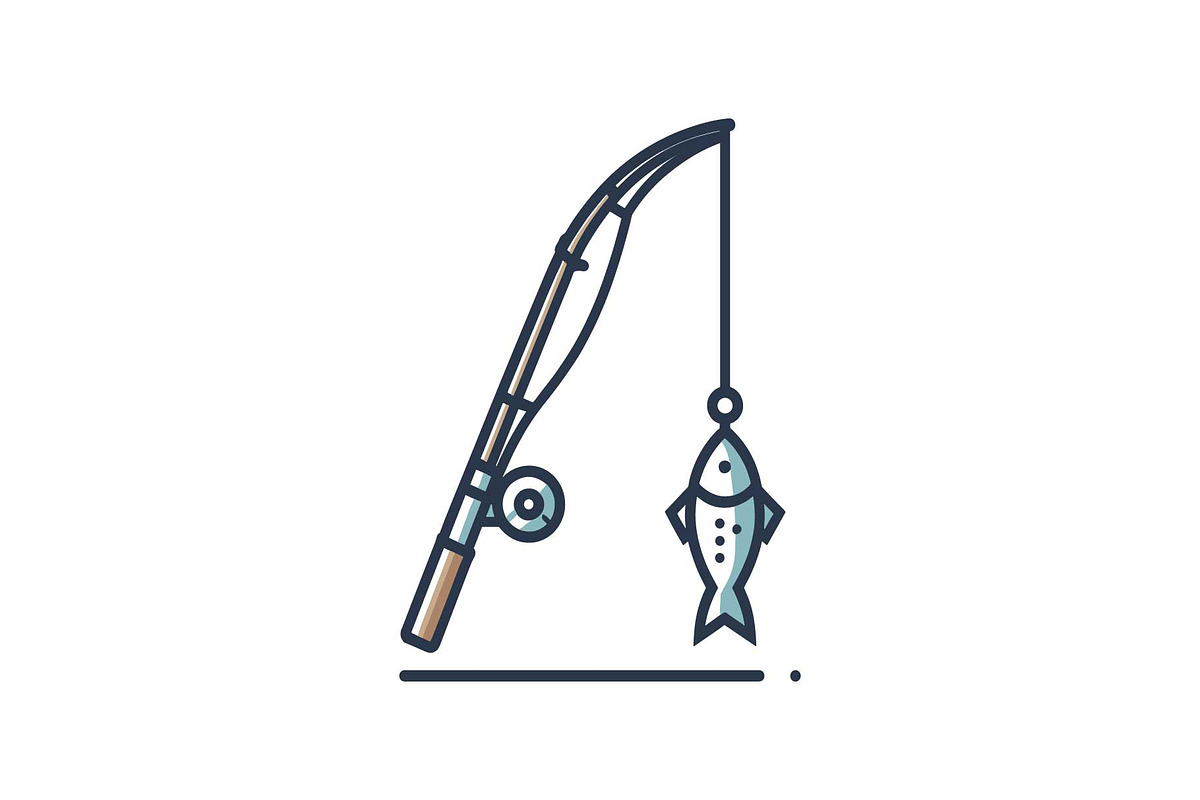 Minimal Fishing Rod Icon Vector Set, an Object Graphic by yasushie (Photo 5 of 16)