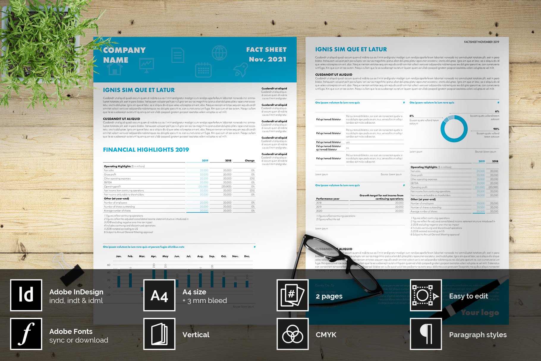 Flyer Layout with Blue Headers, a Flyer Template by McLittle Stock ...