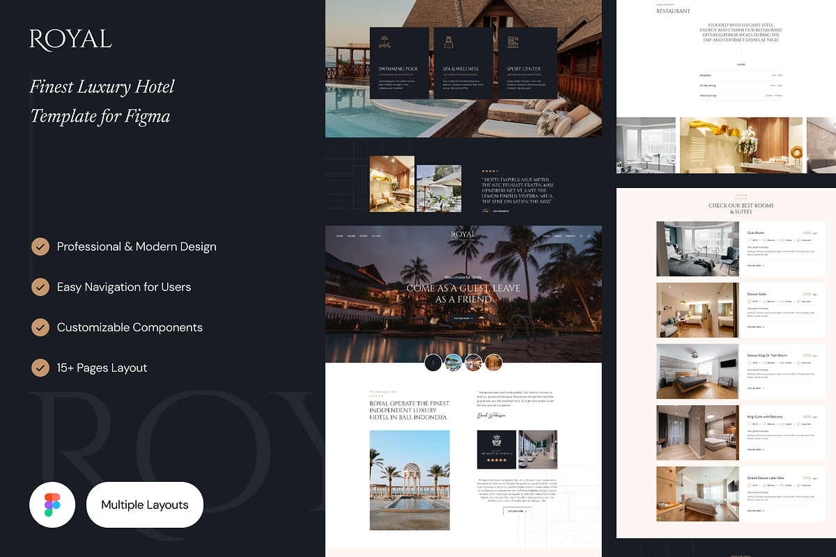Royal - Luxury Hotel & Restaurant, an UI Kit Template by YoArts (Photo 1 of 4)