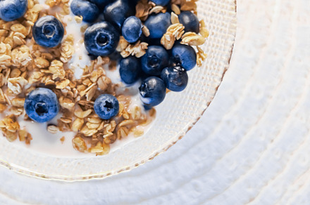 Breakfast idea and delicious food, breakfast cereal grains with, a Food & Drink Photo by Anneleven