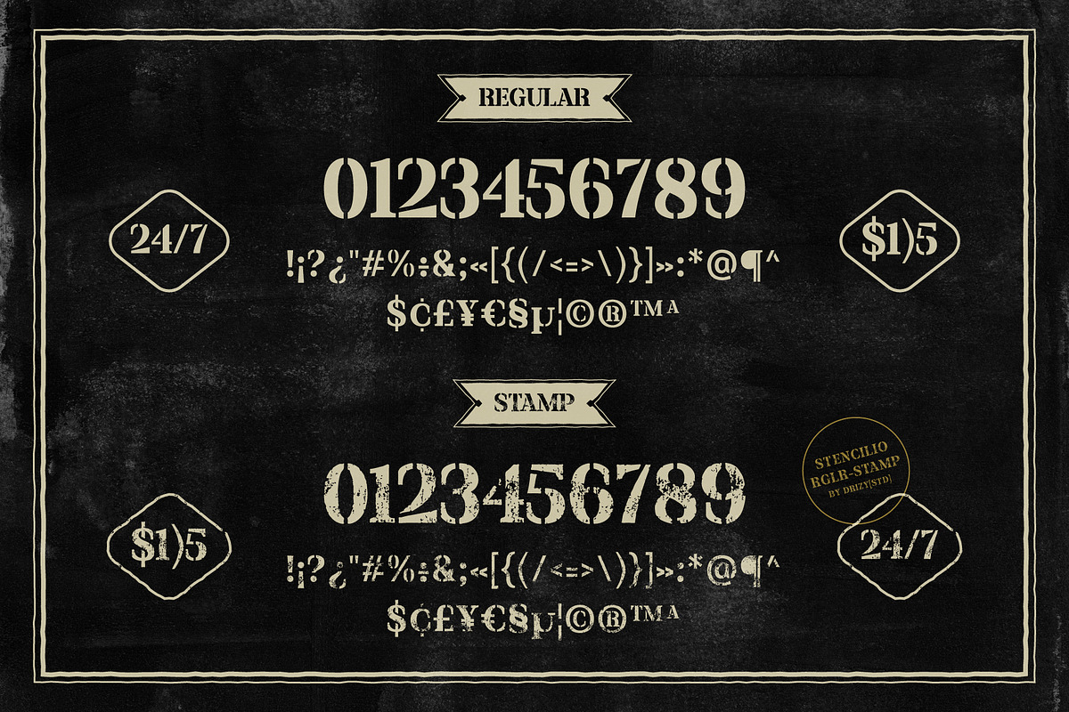 Stencilio – Serif Stencil Grunge, a Serif Font by Drizy (Photo 5 of 10)