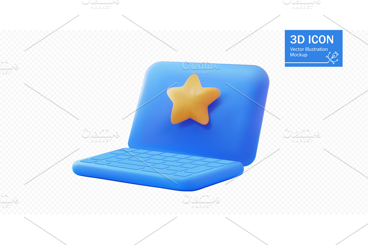 3D illustration of a laptop with a, a Technology Illustration by ZinetroN