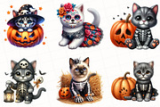Halloween Skeleton Cat Clipart, an Illustration by OK Design (Thumbnail 5 of 5)
