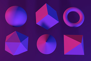 3d abstract geometric shapes in neon featuring 3d, 3d render, and abstract