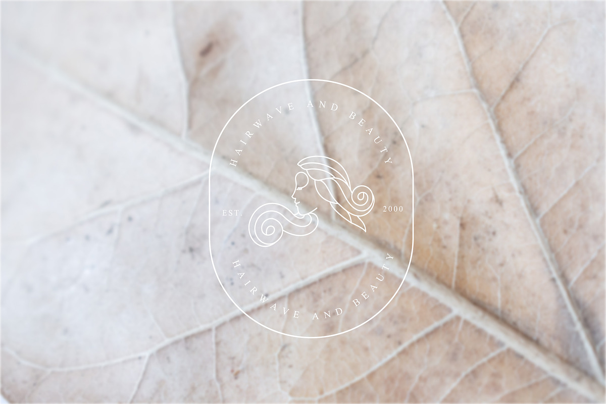 hair wave and beauty logo minimalist, a Branding & Logo Template by Mariyana (Photo 3 of 4)