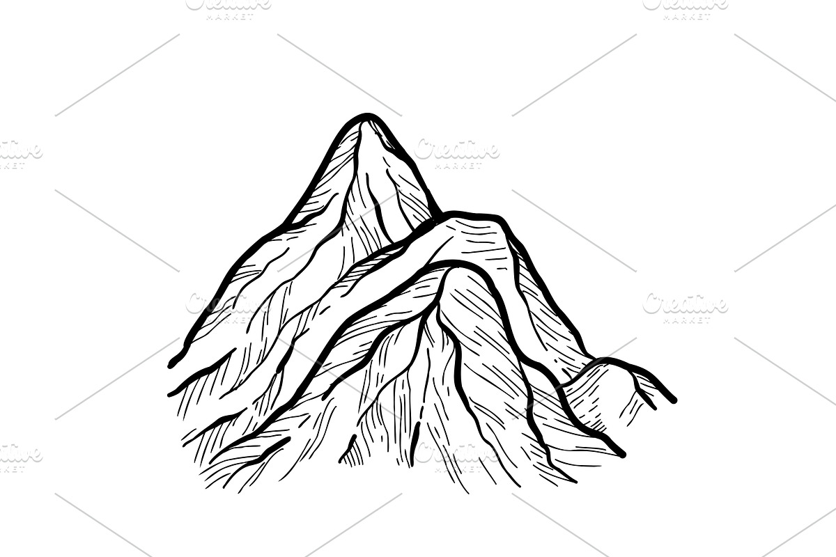 Mountain peak. Vector illustration, an Illustration by Vector illustrations