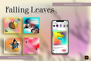 Falling Leaves Instagram Templates