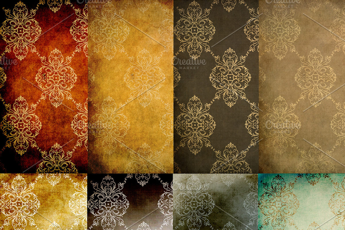 Vintage Damask Background Patterns preview 2
