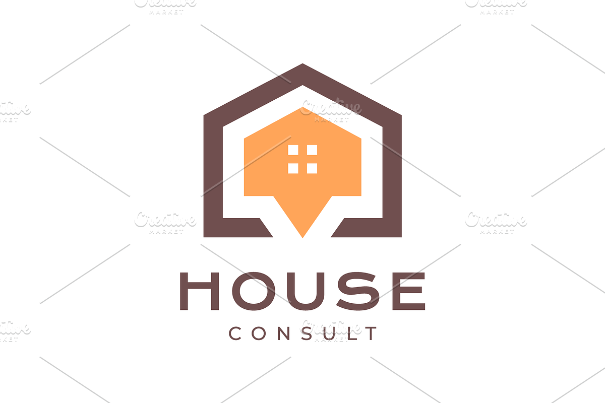 house consulting chat talk logo, a Branding & Logo Template by devastd