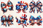 4th of July Bow Sublimation Clipart, an Illustration by SVGArt (Thumbnail 2 of 8)