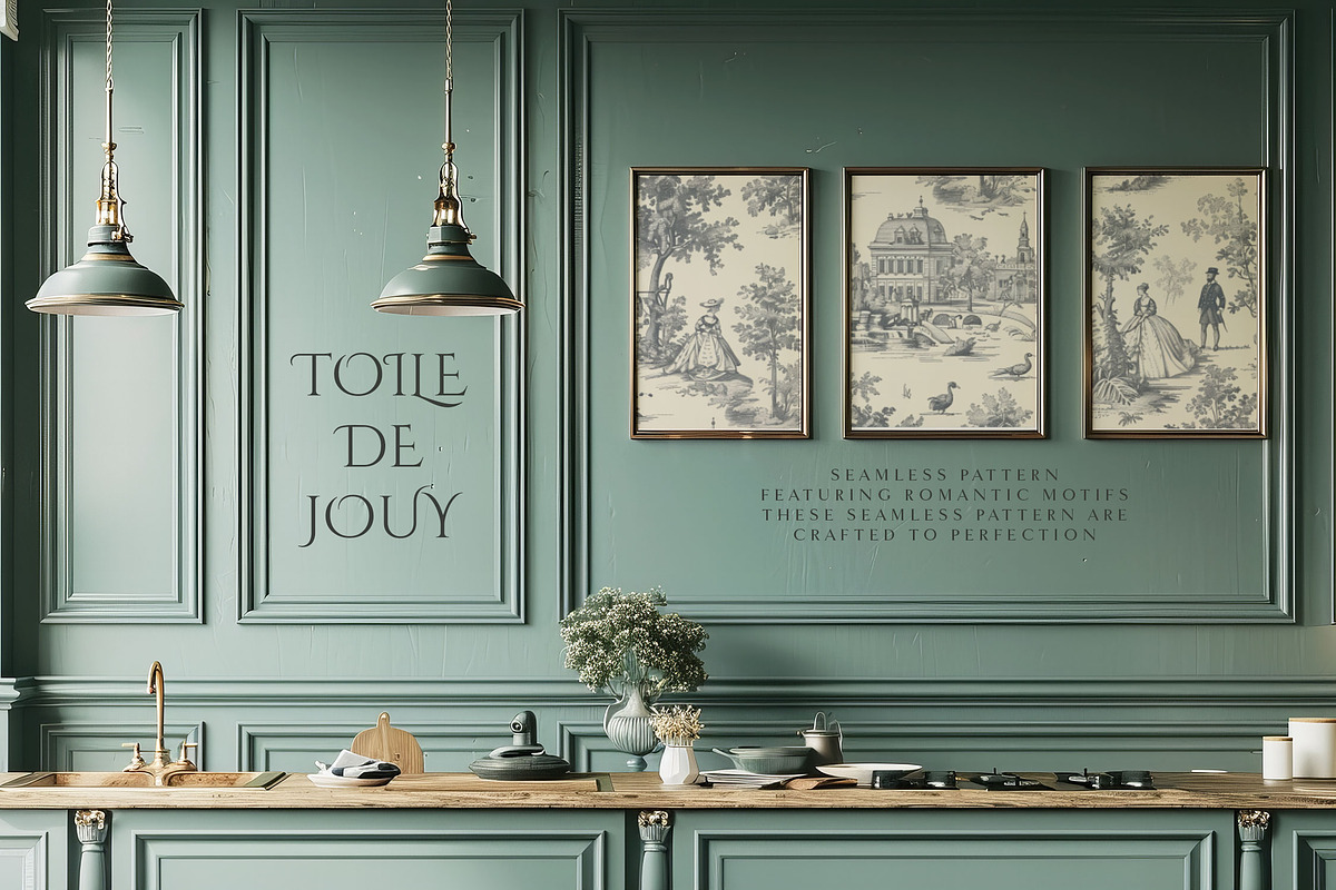 Toile Vintage Print Design Patterns